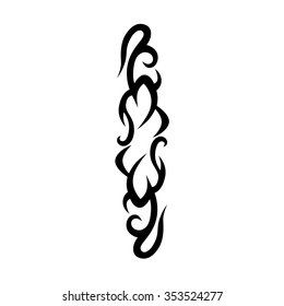 Tattoo tribal vector design sketch. Single sleeve art pattern arm. Simple logo. Designer isolated abstract element for arm, leg, shoulder men and women on white background.  