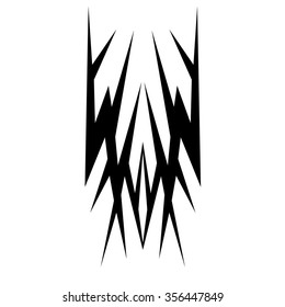 Tattoo tribal vector design sketch. Single sleeve art pattern arm. Simple logo. Designer isolated abstract element for arm, leg, shoulder men and women on white background.  