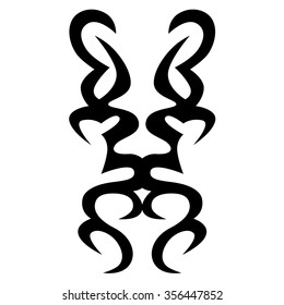 Tattoo tribal vector design sketch. Single sleeve art pattern arm. Simple logo. Designer isolated abstract element for arm, leg, shoulder men and women on white background.  