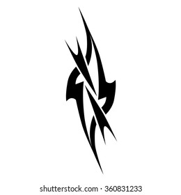 Tattoo tribal vector design sketch. Single sleeve art pattern arm. Simple logo. Designer isolated abstract element for arm, leg, shoulder men and women on white background.  