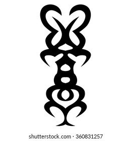 Tattoo tribal vector design sketch. Single sleeve art pattern arm. Simple logo. Designer isolated abstract element for arm, leg, shoulder men and women on white background.  