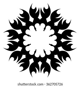 Tattoo tribal vector design sketch. Single circle art pattern. Simple logo. Designer isolated abstract element for arm, leg, shoulder men and women on white background.