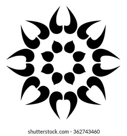Tattoo tribal vector design sketch. Single circle art pattern. Simple logo. Designer isolated abstract element for arm, leg, shoulder men and women on white background.