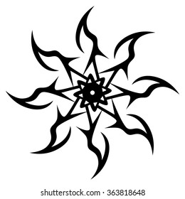 Tattoo tribal vector design sketch. Single circle art pattern. Simple logo. Designer isolated abstract element for arm, leg, shoulder men and women on white background.