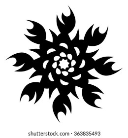 Tattoo tribal vector design sketch. Single circle art pattern. Simple logo. Designer isolated abstract element for arm, leg, shoulder men and women on white background.
