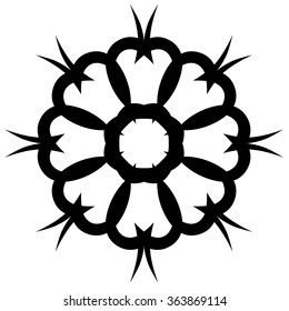 Tattoo tribal vector design sketch. Single circle art pattern. Simple logo. Designer isolated abstract element for arm, leg, shoulder men and women on white background.