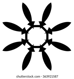 Tattoo tribal vector design sketch. Single circle art pattern. Simple logo. Designer isolated abstract element for arm, leg, shoulder men and women on white background.