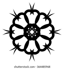 Tattoo tribal vector design sketch. Single circle art pattern. Simple logo. Designer isolated abstract element for arm, leg, shoulder men and women on white background.