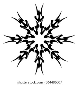 Tattoo tribal vector design sketch. Single circle art pattern. Simple logo. Designer isolated abstract element for arm, leg, shoulder men and women on white background.