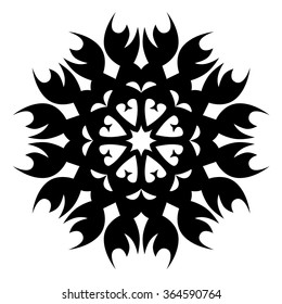 Tattoo tribal vector design sketch. Single circle art pattern. Simple logo. Designer isolated abstract element for arm, leg, shoulder men and women on white background.