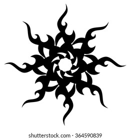 Tattoo tribal vector design sketch. Single circle art pattern. Simple logo. Designer isolated abstract element for arm, leg, shoulder men and women on white background.