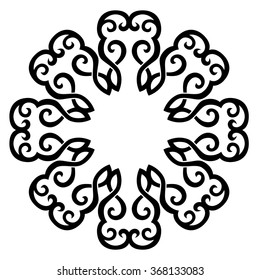 Tattoo tribal vector design sketch. Single circle art pattern. Simple logo. Designer isolated abstract element for arm, leg, shoulder men and women on white background.