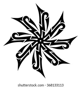 Tattoo tribal vector design sketch. Single circle art pattern. Simple logo. Designer isolated abstract element for arm, leg, shoulder men and women on white background.