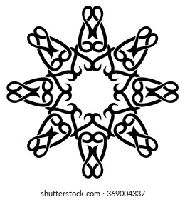 Tattoo tribal vector design sketch. Single circle art pattern. Simple logo. Designer isolated abstract element for arm, leg, shoulder men and women on white background.