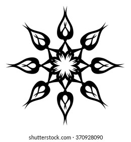 Tattoo tribal vector design sketch. Single circle art pattern. Simple logo. Designer isolated abstract element for arm, leg, shoulder men and women on white background.