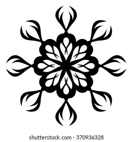 Tattoo tribal vector design sketch. Single circle art pattern. Simple logo. Designer isolated abstract element for arm, leg, shoulder men and women on white background.