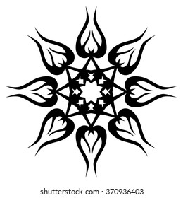 Tattoo tribal vector design sketch. Single circle art pattern. Simple logo. Designer isolated abstract element for arm, leg, shoulder men and women on white background.