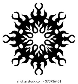 Tattoo tribal vector design sketch. Single circle art pattern. Simple logo. Designer isolated abstract element for arm, leg, shoulder men and women on white background.