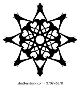 Tattoo tribal vector design sketch. Single circle art pattern. Simple logo. Designer isolated abstract element for arm, leg, shoulder men and women on white background.