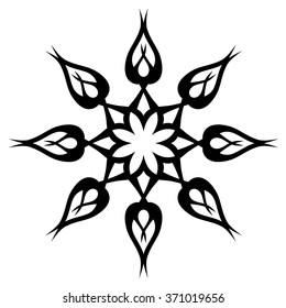 Tattoo tribal vector design sketch. Single circle art pattern. Simple logo. Designer isolated abstract element for arm, leg, shoulder men and women on white background.