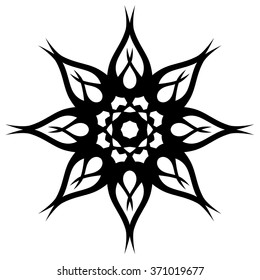 Tattoo tribal vector design sketch. Single circle art pattern. Simple logo. Designer isolated abstract element for arm, leg, shoulder men and women on white background.