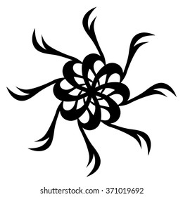 Tattoo tribal vector design sketch. Single circle art pattern. Simple logo. Designer isolated abstract element for arm, leg, shoulder men and women on white background.