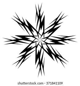 Tattoo tribal vector design sketch. Single circle art pattern. Simple logo. Designer isolated abstract element for arm, leg, shoulder men and women on white background.