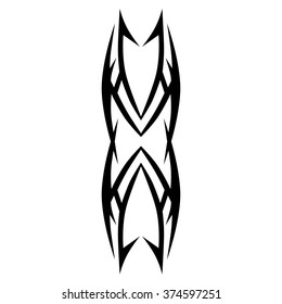 Tattoo tribal vector design sketch. Single sleeve art pattern arm. Simple logo. Designer isolated abstract element for arm, leg , shoulder men and women on white background. 