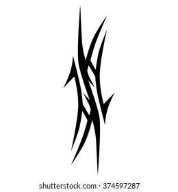 Tattoo tribal vector design sketch. Single sleeve art pattern arm. Simple logo. Designer isolated abstract element for arm, leg , shoulder men and women on white background. 