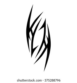 Tattoo tribal vector design sketch. Single sleeve art pattern arm. Simple logo. Designer isolated abstract element for arm, leg , shoulder men and women on white background. 