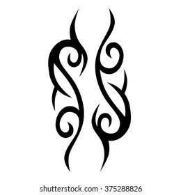 Tattoo tribal vector design sketch. Single sleeve art pattern arm. Simple logo. Designer isolated abstract element for arm, leg , shoulder men and women on white background. 