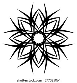 Tattoo tribal vector design sketch. Single circle art pattern. Simple logo. Designer isolated abstract element for arm, leg , shoulder men and women on white background.