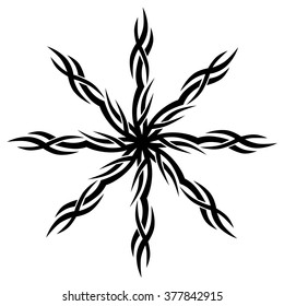 Tattoo tribal vector design sketch. Single circle art pattern. Simple logo. Designer isolated abstract element for arm, leg , shoulder men and women on white background.