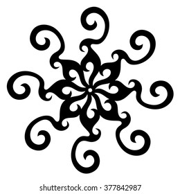 Tattoo tribal vector design sketch. Single circle art pattern. Simple logo. Designer isolated abstract element for arm, leg , shoulder men and women on white background.
