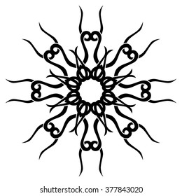 Tattoo tribal vector design sketch. Single circle art pattern. Simple logo. Designer isolated abstract element for arm, leg , shoulder men and women on white background.