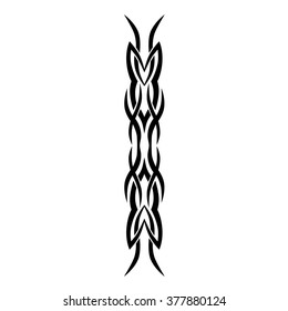 Tattoo tribal vector design sketch. Single sleeve art pattern arm. Simple logo. Designer isolated abstract element for arm, leg , shoulder men and women on white background.