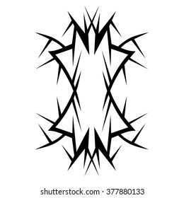 Tattoo tribal vector design sketch. Single sleeve art pattern arm. Simple logo. Designer isolated abstract element for arm, leg , shoulder men and women on white background.