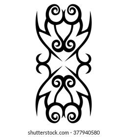 Tattoo tribal vector design sketch. Single sleeve art pattern arm. Simple logo. Designer isolated abstract element for arm, leg , shoulder men and women on white background.