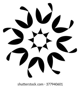 Tattoo tribal vector design sketch. Single circle art pattern. Simple logo. Designer isolated abstract element for arm, leg , shoulder men and women on white background.