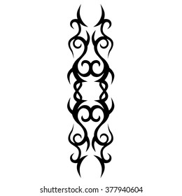 Tattoo tribal vector design sketch. Single sleeve art pattern arm. Simple logo. Designer isolated abstract element for arm, leg , shoulder men and women on white background.