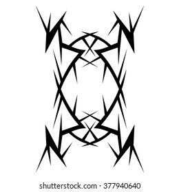 Tattoo tribal vector design sketch. Single sleeve art pattern arm. Simple logo. Designer isolated abstract element for arm, leg , shoulder men and women on white background.
