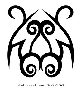 Tattoo tribal vector design sketch. Single sleeve art pattern arm. Simple logo. Designer isolated abstract element for arm, leg , shoulder men and women on white background.