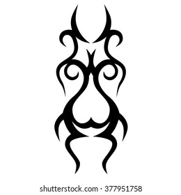 Tattoo tribal vector design sketch. Single sleeve art pattern arm. Simple logo. Designer isolated abstract element for arm, leg , shoulder men and women on white background.