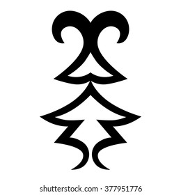 Tattoo tribal vector design sketch. Single sleeve art pattern arm. Simple logo. Designer isolated abstract element for arm, leg , shoulder men and women on white background.
