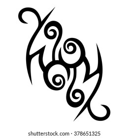 Tattoo tribal vector design sketch. Single sleeve art pattern arm. Simple logo. Designer isolated abstract element for arm, leg , shoulder men and women on white background.