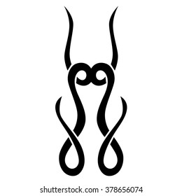 Tattoo tribal vector design sketch. Single sleeve art pattern arm. Simple logo. Designer isolated abstract element for arm, leg , shoulder men and women on white background.