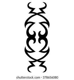 Tattoo tribal vector design sketch. Single sleeve art pattern arm. Simple logo. Designer isolated abstract element for arm, leg , shoulder men and women on white background.