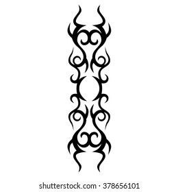 Tattoo tribal vector design sketch. Single sleeve art pattern arm. Simple logo. Designer isolated abstract element for arm, leg , shoulder men and women on white background.