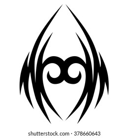 Tattoo tribal vector design sketch. Single sleeve art pattern arm. Simple logo. Designer isolated abstract element for arm, leg , shoulder men and women on white background.