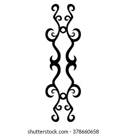 Tattoo tribal vector design sketch. Single sleeve art pattern arm. Simple logo. Designer isolated abstract element for arm, leg , shoulder men and women on white background.